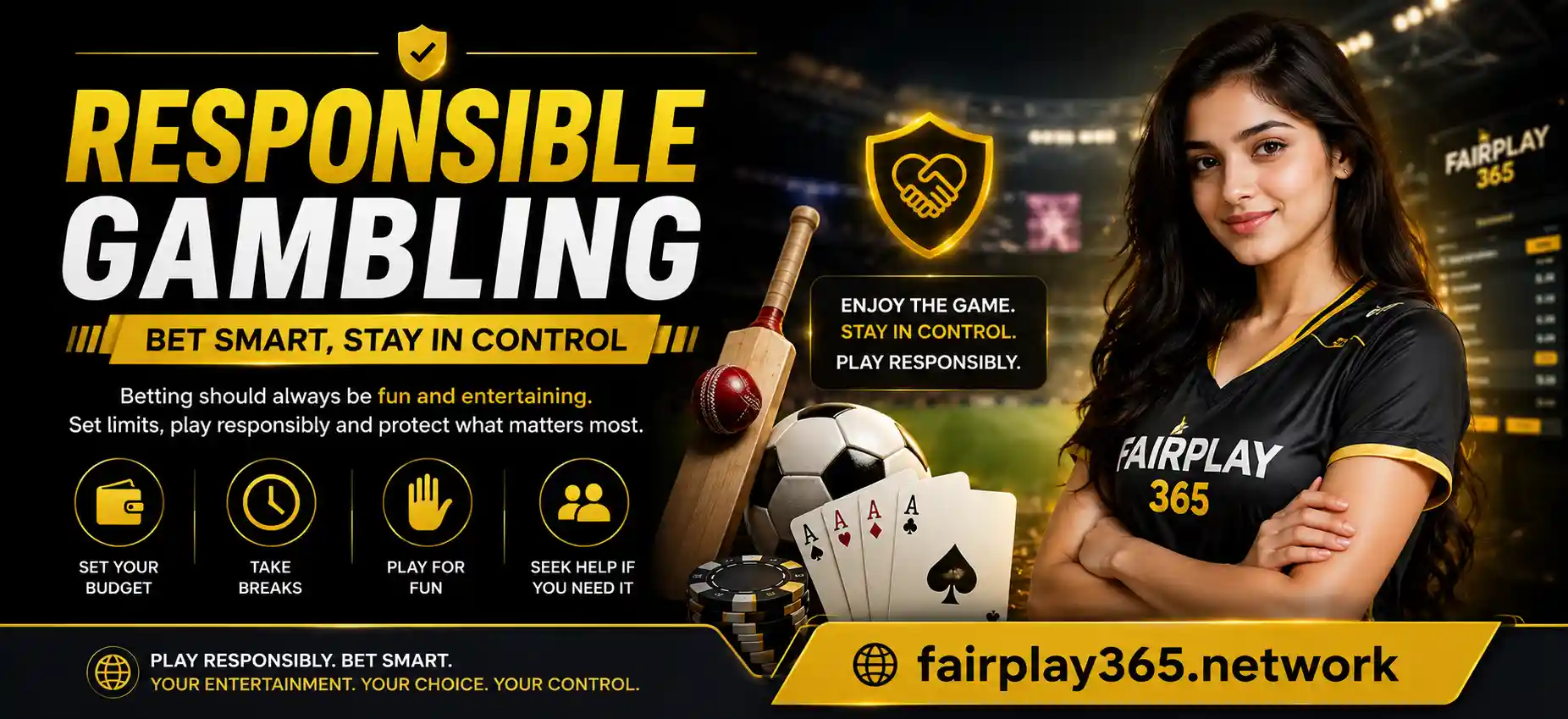 Responsible gambling banner for fairplay365.network