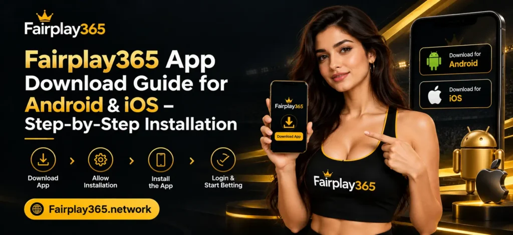 Fairplay365 app downnload and installiation guide banner by fairplay365.network